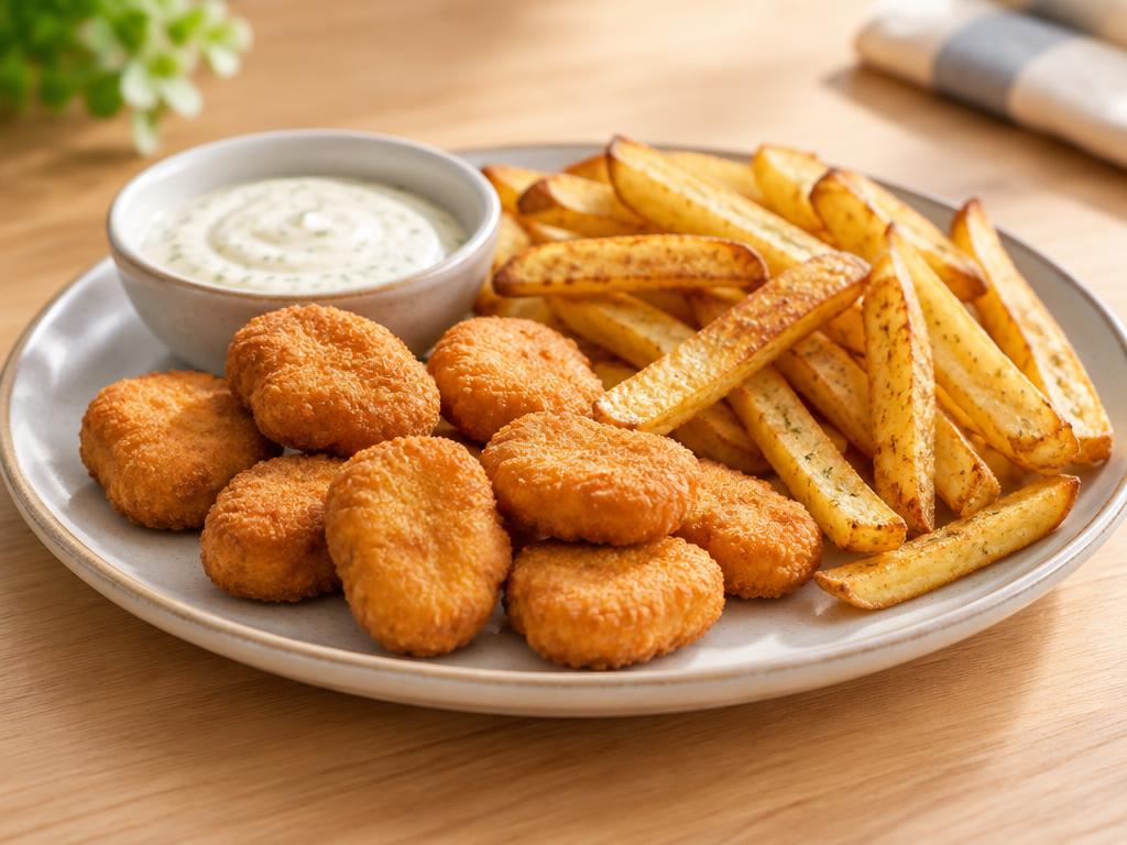 Hähnchennuggets mit Pommes