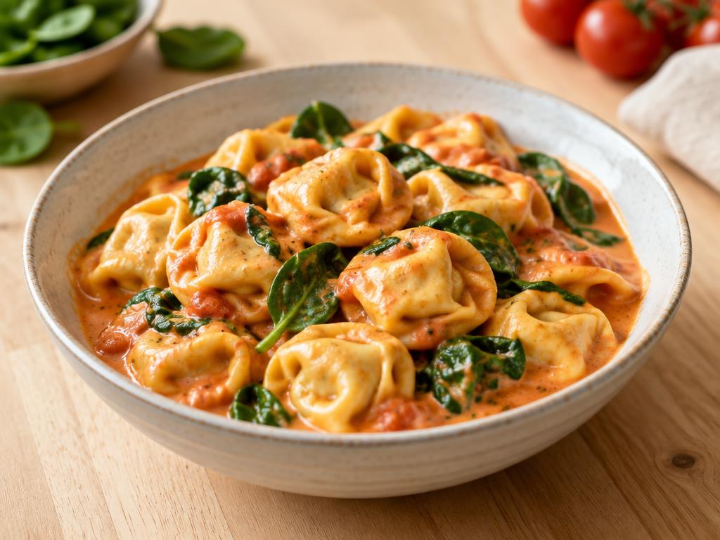Tortellini in Tomaten-Sahne-Sauce